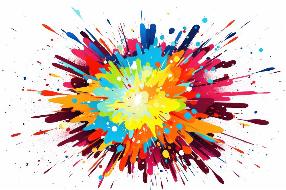 Pop art explosion backgrounds painting white background.