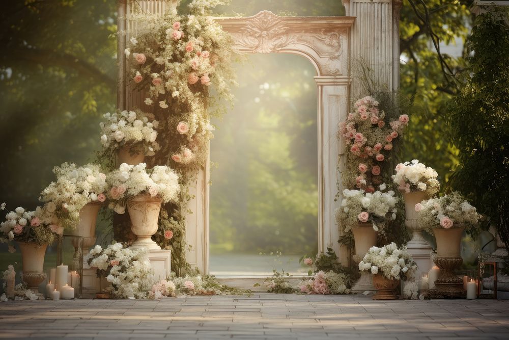 Graden wedding background architecture flower plant.