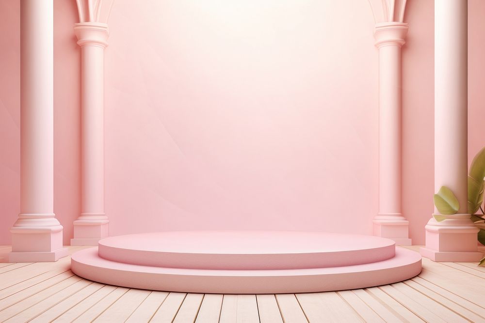 Soft pink background architecture flooring absence.
