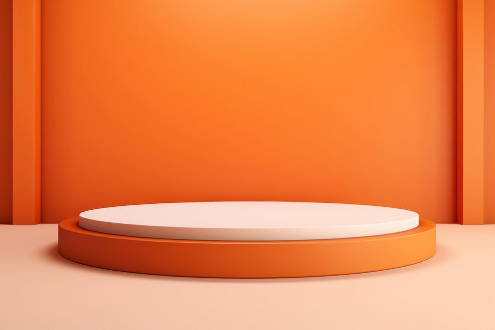 Minimal orange color pattern background furniture lighting absence.