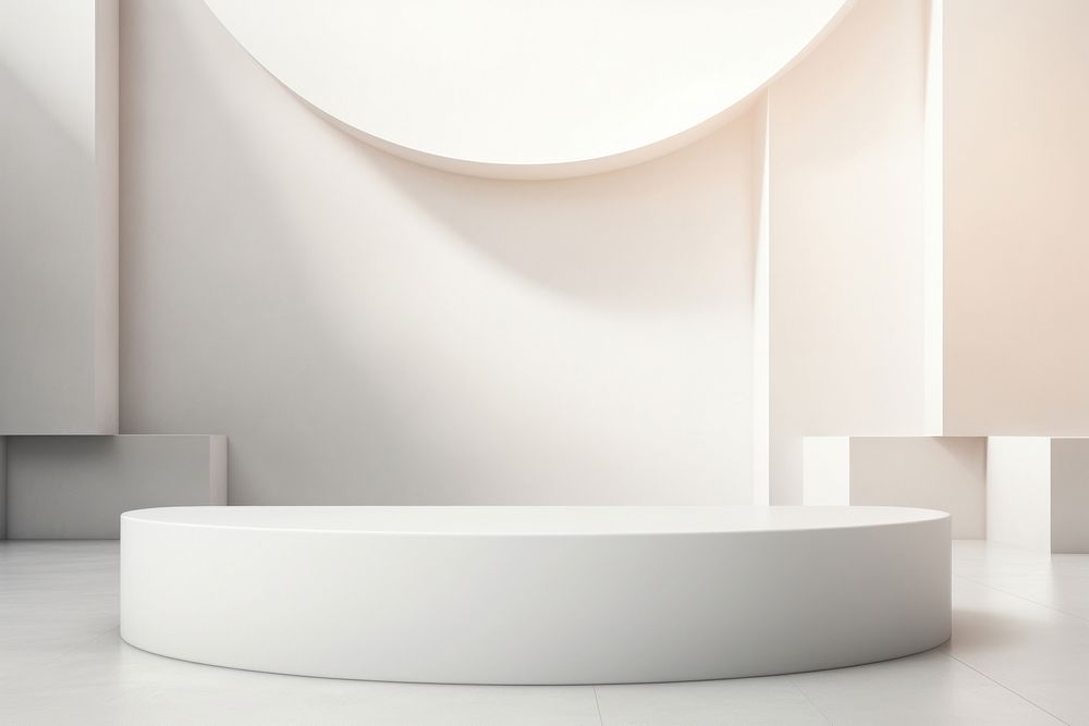Minimal white color background bathtub architecture bathroom.