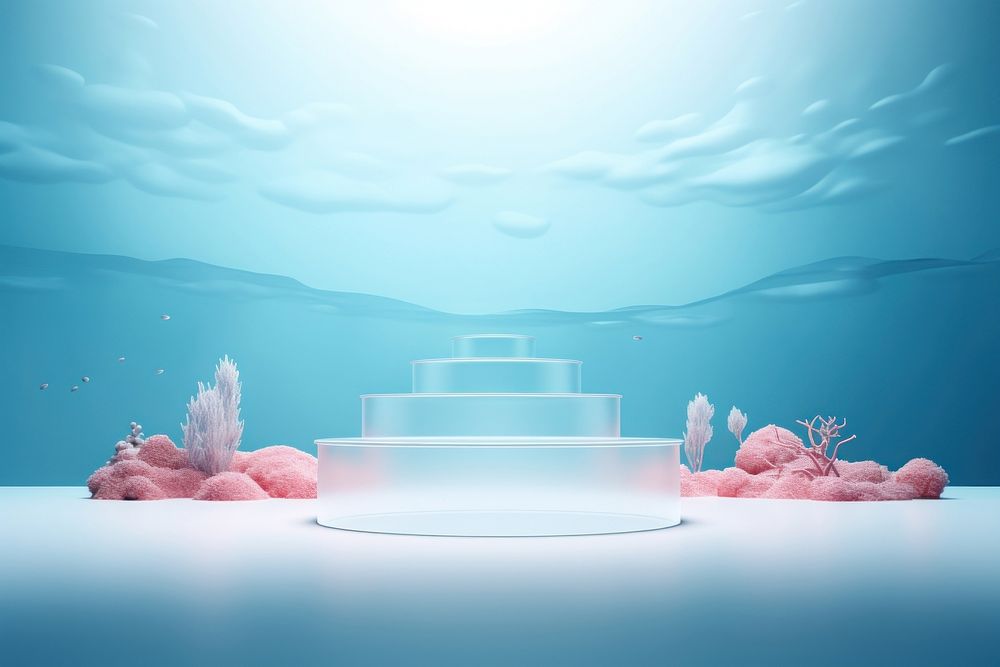 Product podium backdrop nature water underwater.