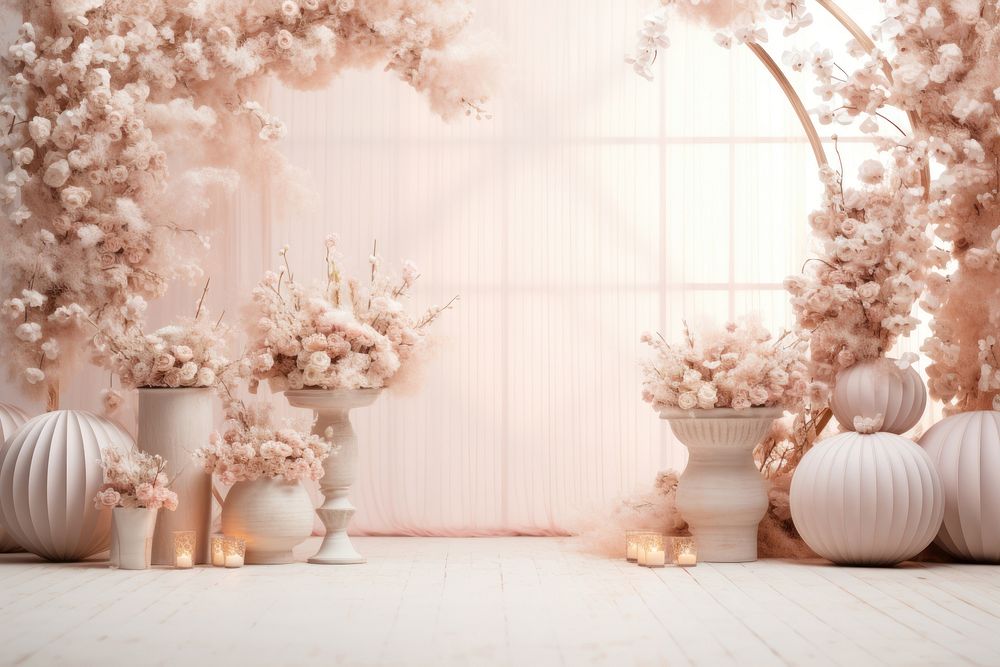 Clean wedding background flower plant architecture.