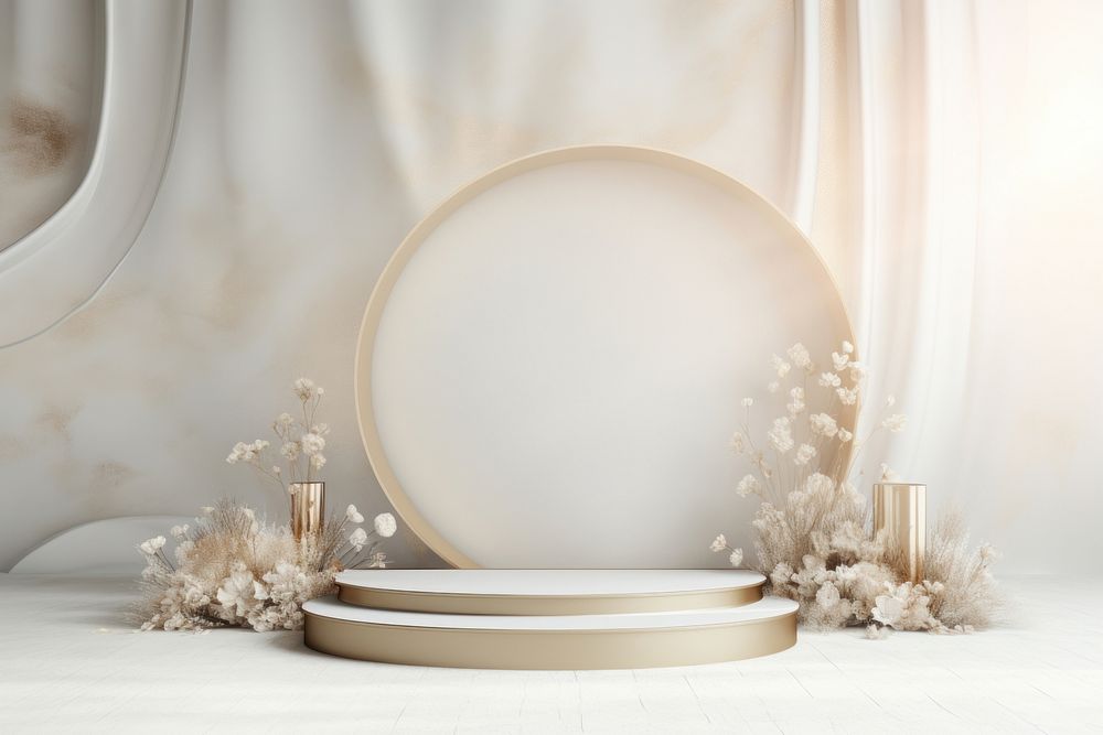 Minimal wedding background porcelain plate plant.