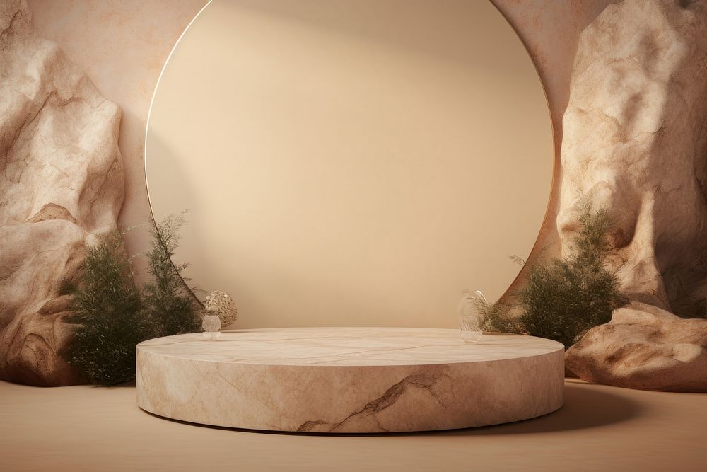 Beige marble background plant tree architecture.