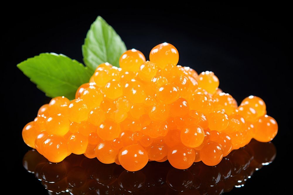 Orange caviar fruit plant food.