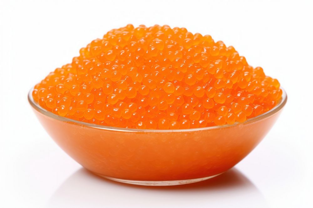 Orange caviar fruit plant food.