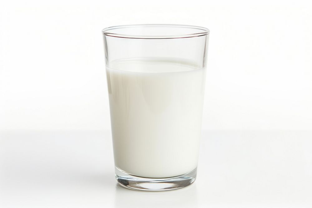 Glass of fresh milk dairy drink white.
