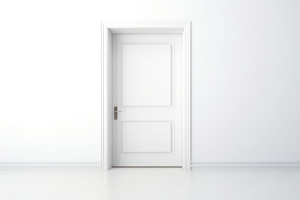 White freestanding open door white background architecture protection.
