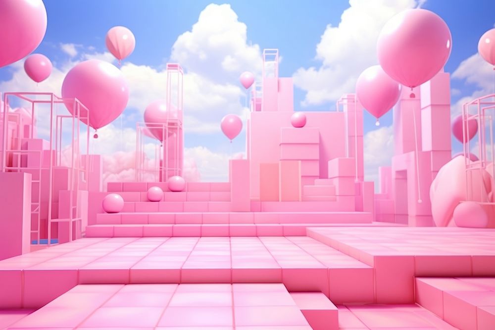 Rubic pink background backgrounds balloon architecture.