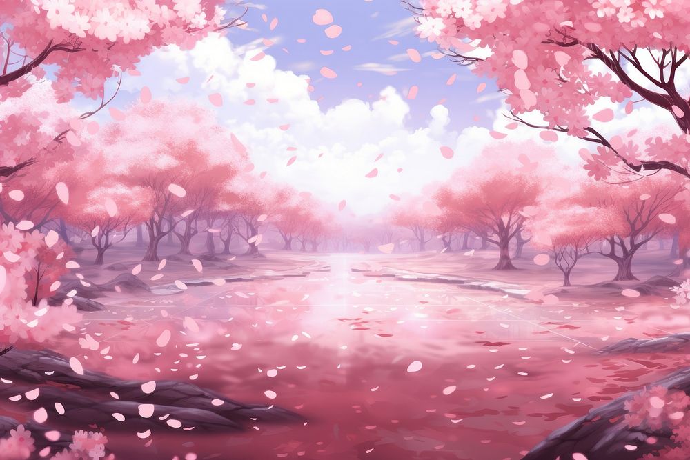 Sakura pink background outdoors blossom nature.