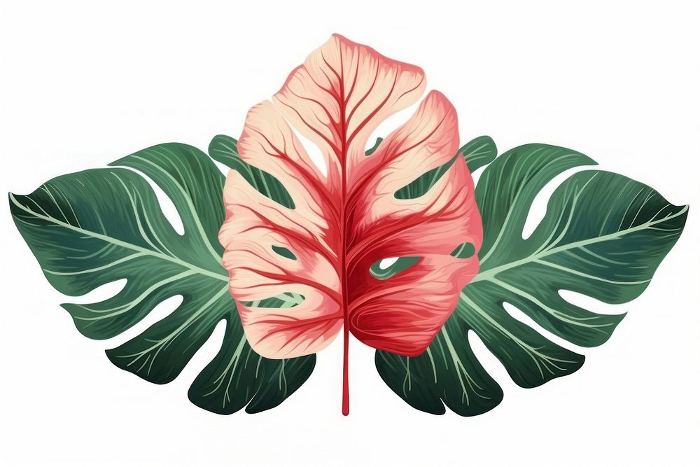  Tropical leaf hibiscus plant white background. AI generated Image by rawpixel.