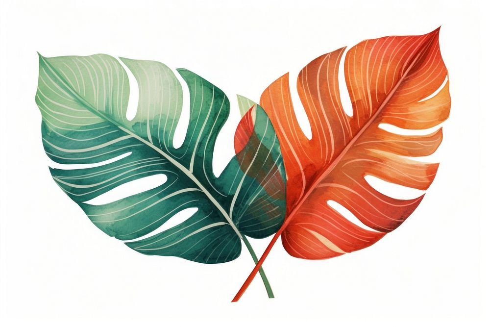  Tropical leaf plant white background creativity. AI generated Image by rawpixel.