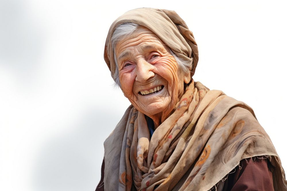 Smiling elderly israeli woman laughing smile retirement.