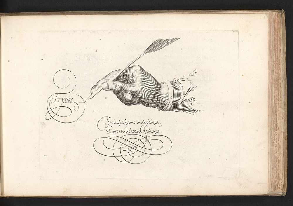 Rechterhand met ganzenpen (1605) by Simon Frisius, Jan van de Velde I and Jan van de Velde I