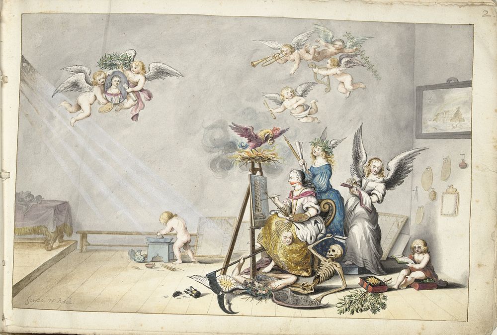 De overwinning van de Schilderkunst over de Dood (1660) by Gesina ter Borch