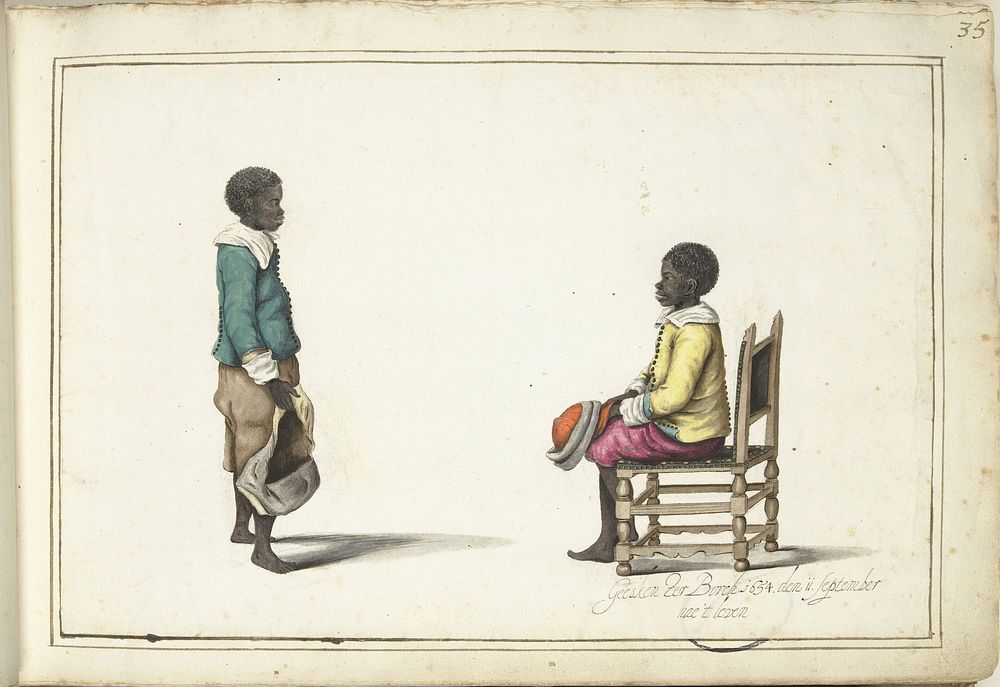Twee Afrikaanse jongetjes (1654) by Gesina ter Borch