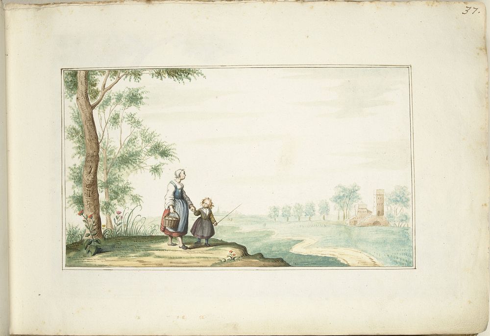 Boerenvrouw en kind (1655) by Gesina ter Borch