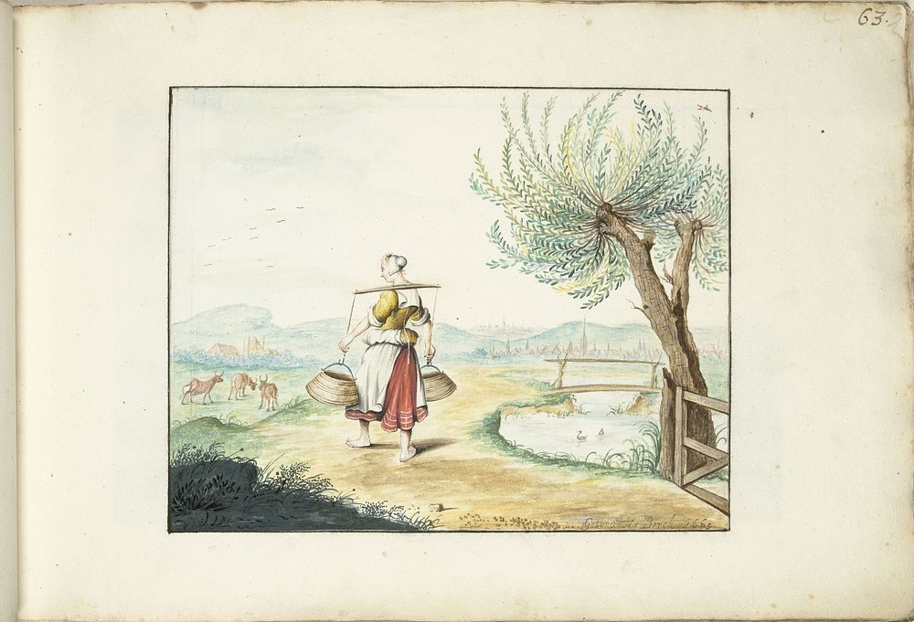 De melkmeid (1669) by Gesina ter Borch and Gesina ter Borch