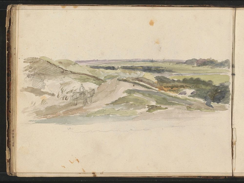 Landschap met paardenkar (1822 - 1893) by Willem Troost II