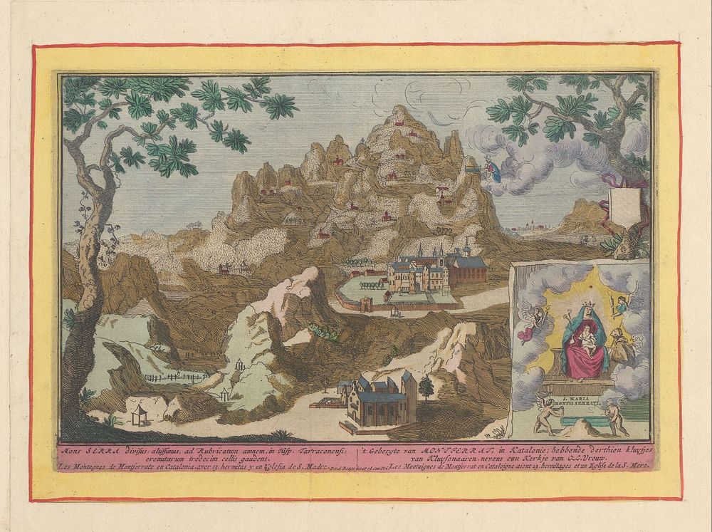 Gezicht op de berg Montserrat (1694 - 1737) by Pieter van den Berge, Pieter van den Berge, Staten van Holland en West…