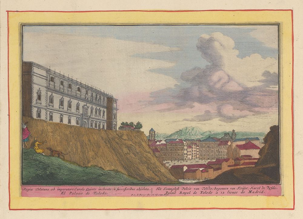 Gezicht op het Alcázar van Toledo en op de stad (1694 - 1737) by Pieter van den Berge, Pieter van den Berge, Staten van…