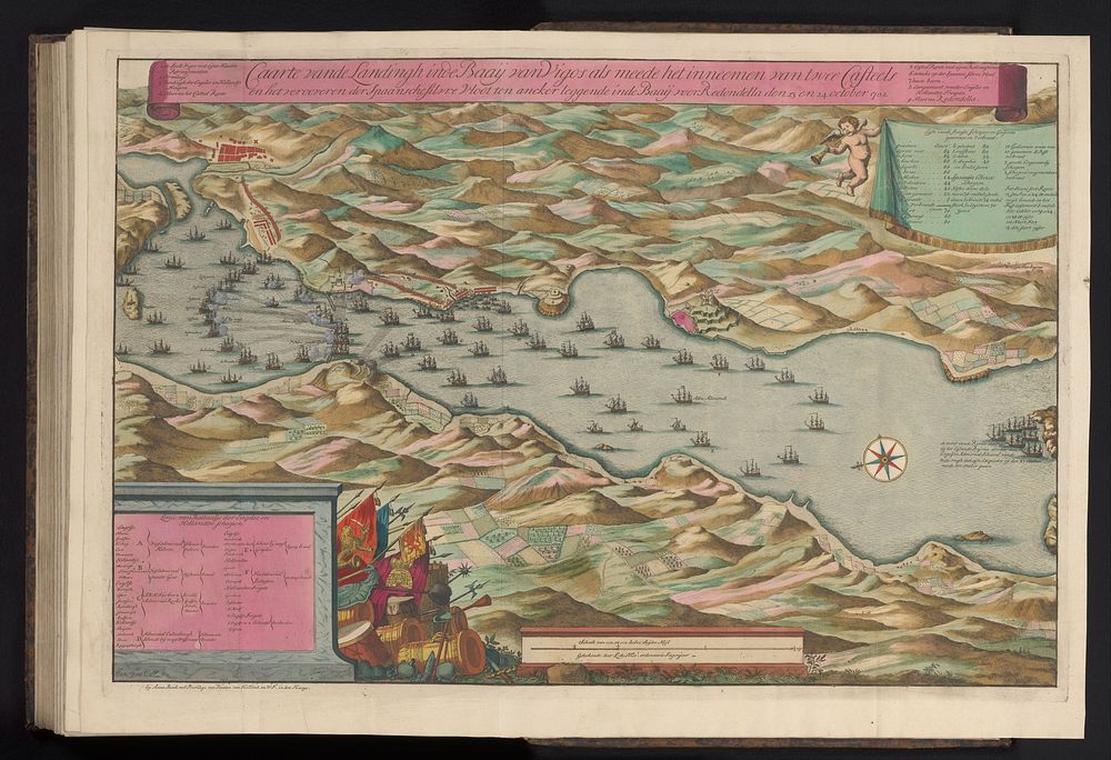 Zeeslag in de baai bij Vigo en de verovering van de Spaanse zilvervloot, 1702 (1702) by Jan van Call I, Anna Beeck, Staten…