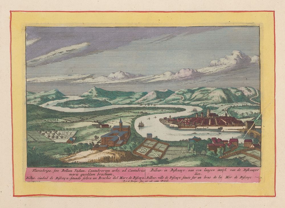 Gezicht op Bilbao (1694 - 1737) by Pieter van den Berge, Pieter van den Berge, Staten van Holland en West Friesland and Anna…