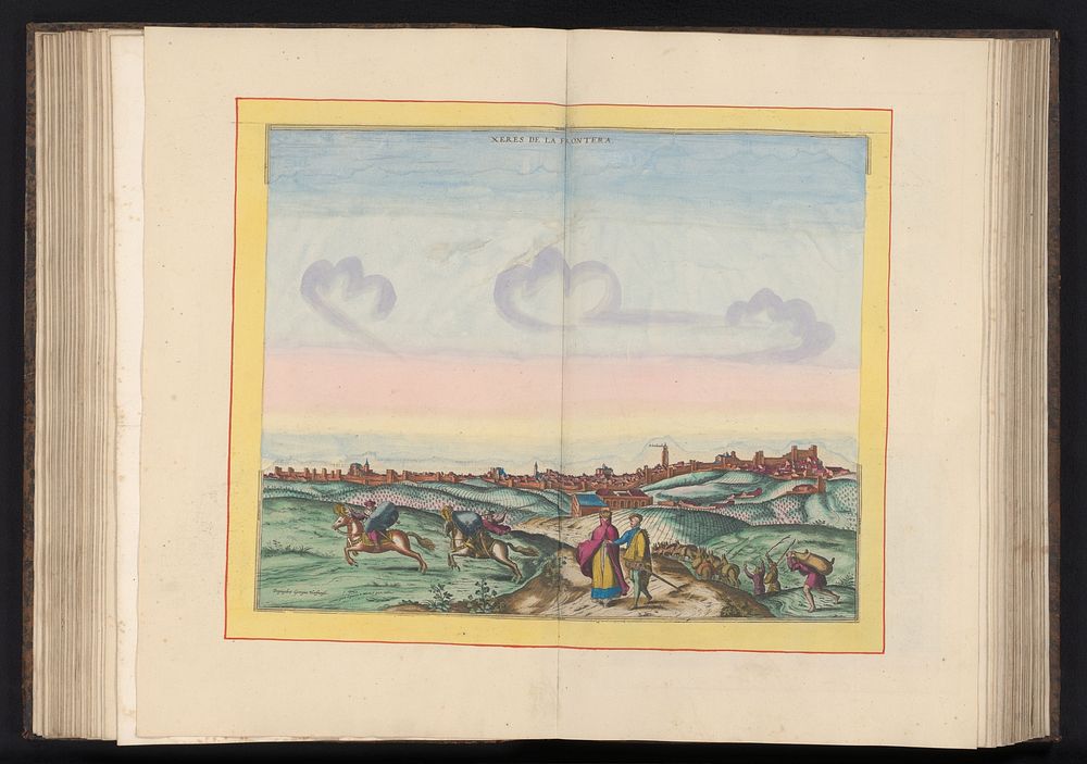 Gezicht op de stad Jerez de la Frontera (1575) by Symon Novelanus, Frans Hogenberg, Joris Hoefnagel and Anna Beeck