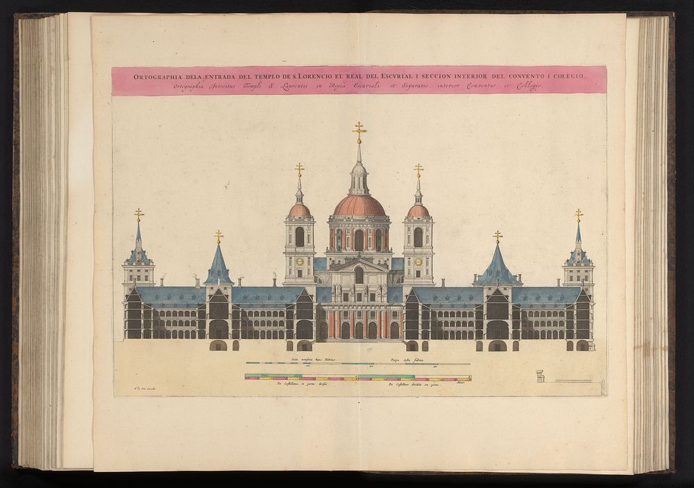 Vooraanzicht van de kerk en het klooster van San Lorenzo (1665 - 1706) by Jeremias Falck, Pieter Perret, Frederik de Wit and…