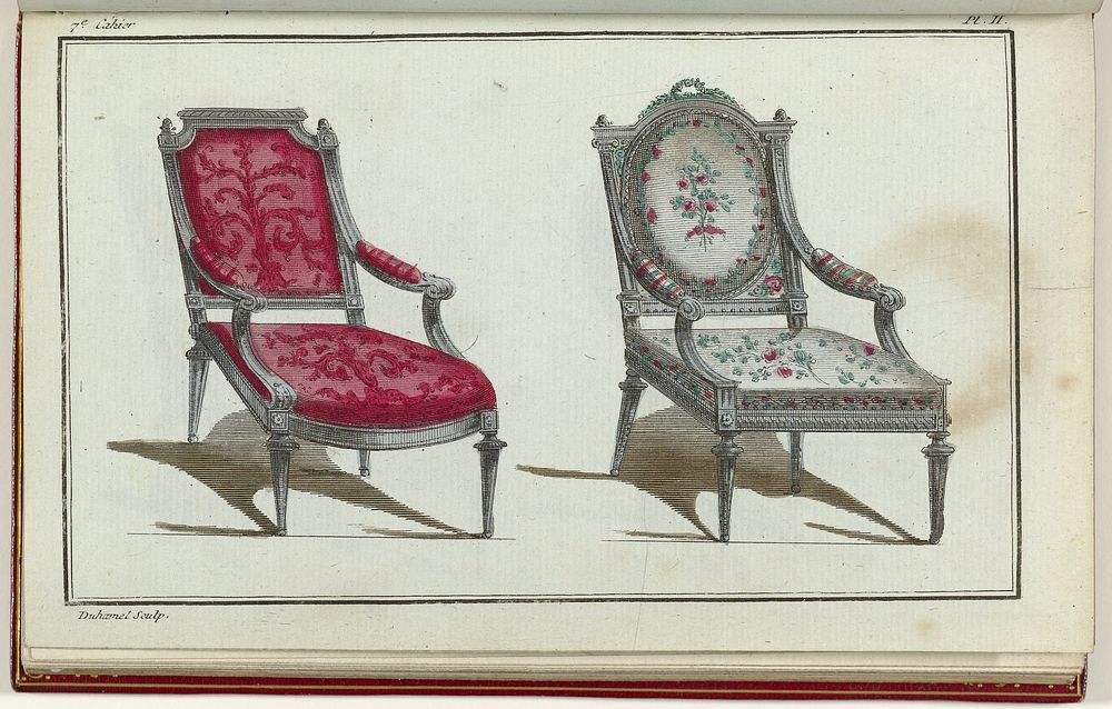 Cabinet des Modes ou les Modes Nouvelles, 15 Février 1786, 7e cahier, pl. II (1786) by A B Duhamel and Buisson