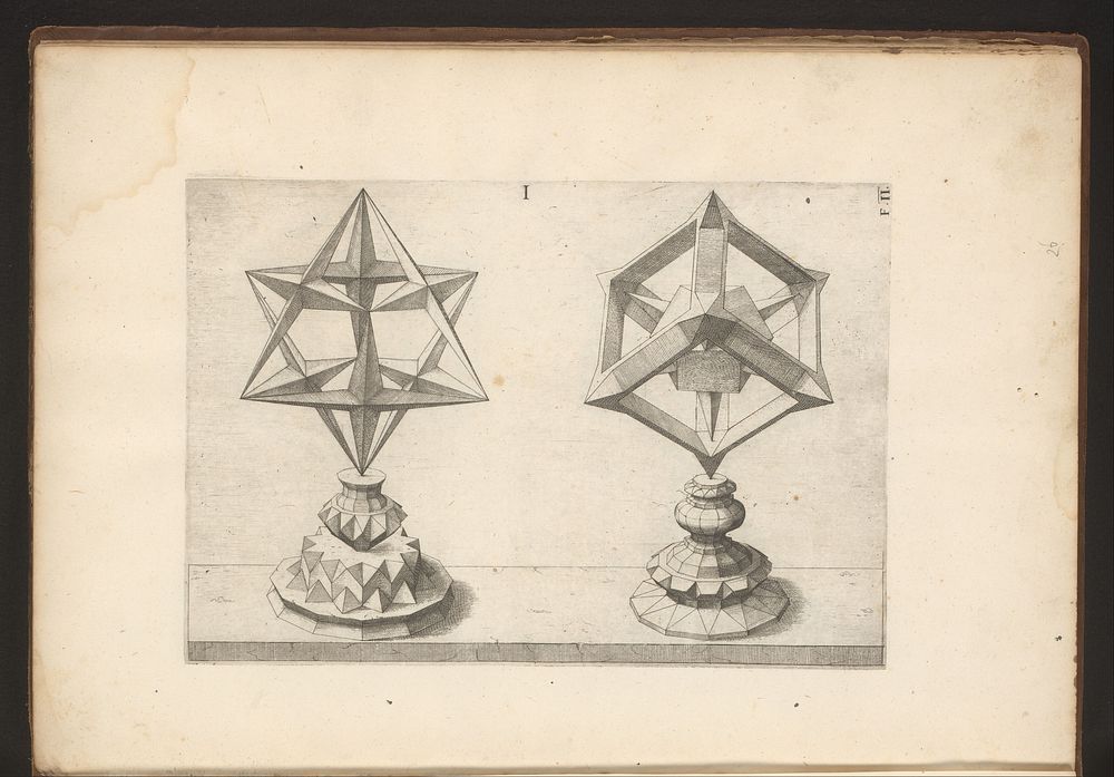 Twee veelvlakken met een hexaëder en een tetraëder als uitgangspunt (1568) by Jost Amman, Wenzel Jamnitzer and Wenzel…