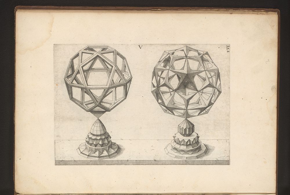 Twee veelvlakken met een icosaëder als uitgangspunt (1568) by Jost Amman, Wenzel Jamnitzer and Wenzel Jamnitzer