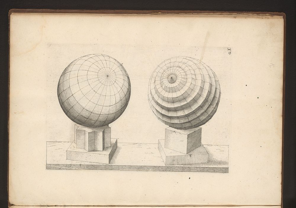 Twee veelvlakken met een bol als uitgangspunt (1568) by Jost Amman, Wenzel Jamnitzer and Wenzel Jamnitzer