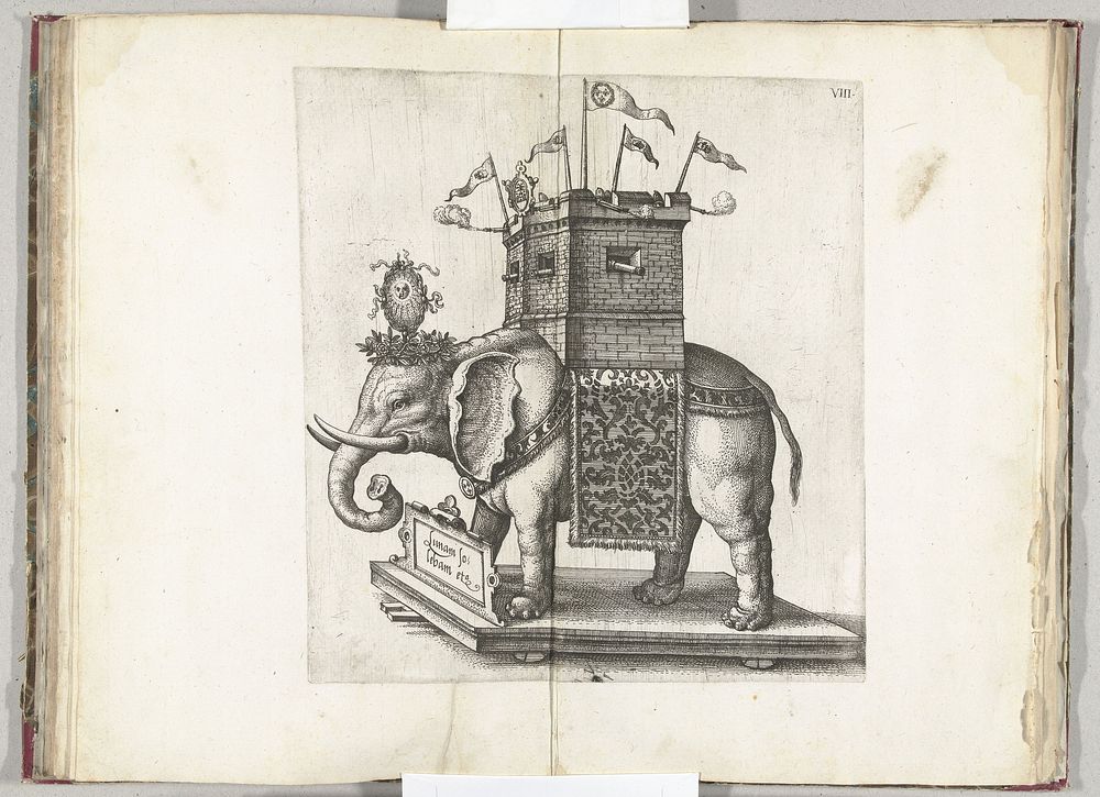 Praalwagen met de olifant, 1582 (1582) by anonymous, Abraham de Bruyn and Pieter van der Borcht I