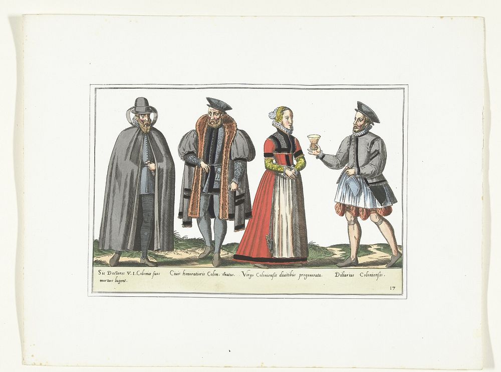 Drie mannen en een vrouw gekleed volgens de Duitse mode, ca. 1580 (1872 - 1875) by anonymous, Abraham de Bruyn and G A van…