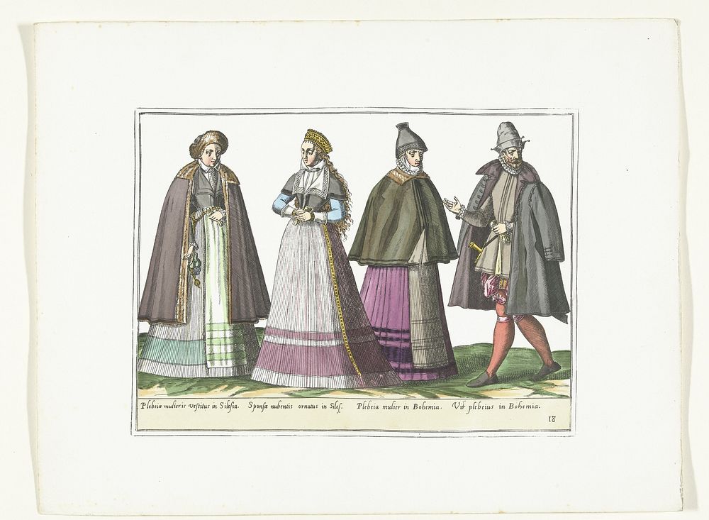 Drie vrouwen en een man gekleed volgens de Duitse mode, ca. 1580 (1872 - 1875) by anonymous, Abraham de Bruyn and G A van…