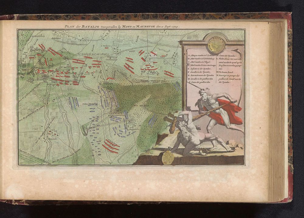 Kaart van de slag bij Malplaquet (1709) (1735) by anonymous and erven J Ratelband and Co