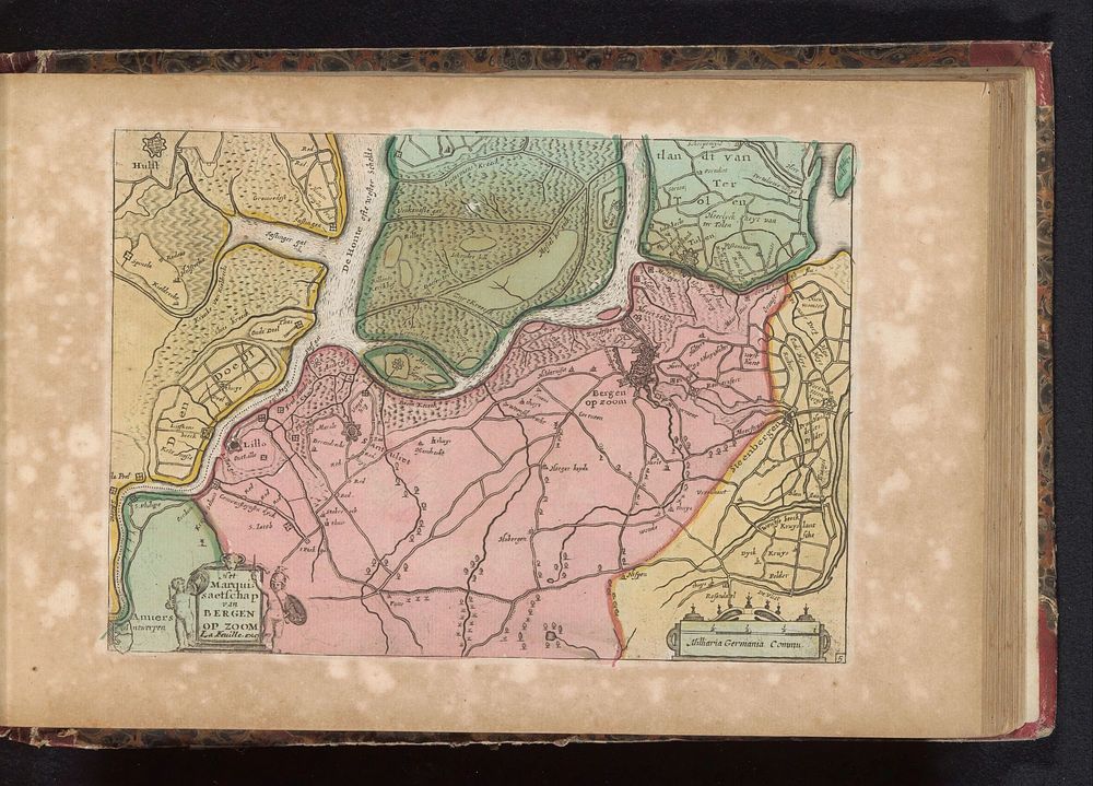Kaart van Markiezaat van Bergen op Zoom (1735) by anonymous, erven J Ratelband and Co and Daniel de Lafeuille