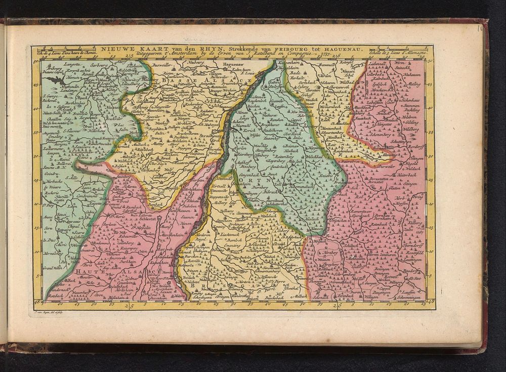 Kaart van de Rijn (1735) by Jan van Jagen, Jan van Jagen and erven J Ratelband and Co
