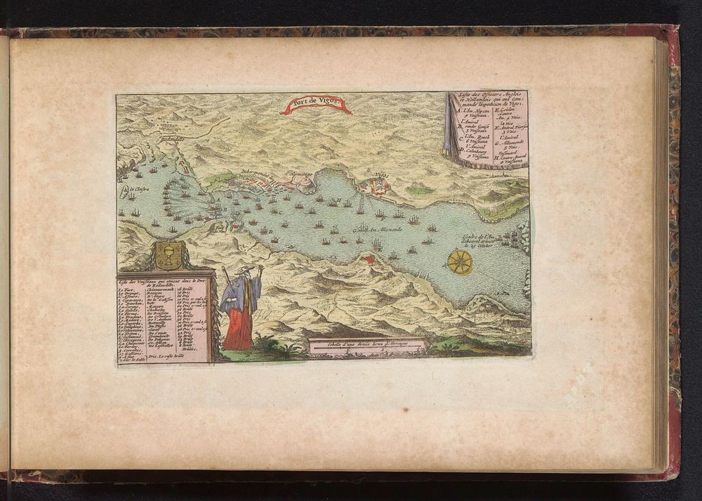Zeeslag in de baai van Vigo, 1702 (1735) by anonymous and erven J Ratelband and Co