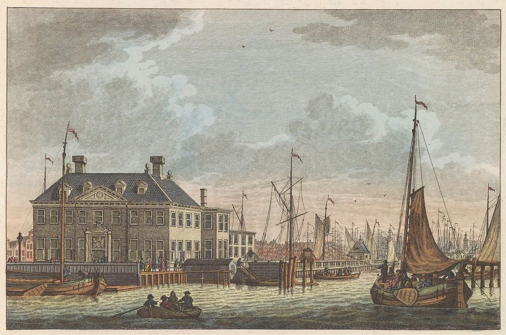 Gezicht op de Nieuwe Stadsherberg, ca. 1790 (1824 - 1825) by Carel Frederik Bendorp I, Jan Bulthuis and Evert Maaskamp
