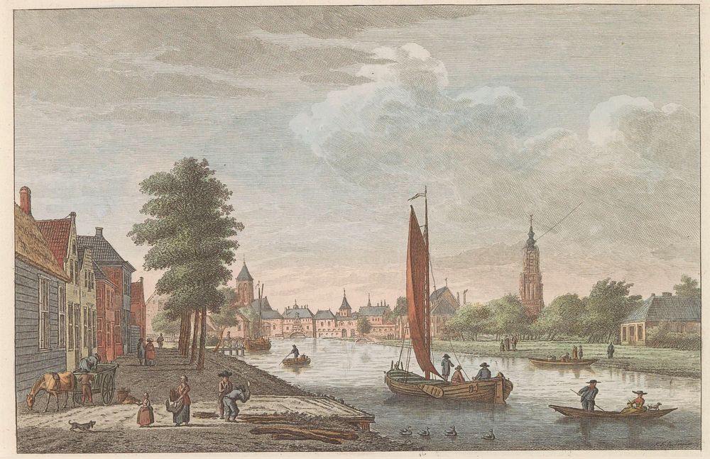 Gezicht op Amersfoort, ca. 1790 (1824 - 1825) by Carel Frederik Bendorp I, Jan Bulthuis and Evert Maaskamp