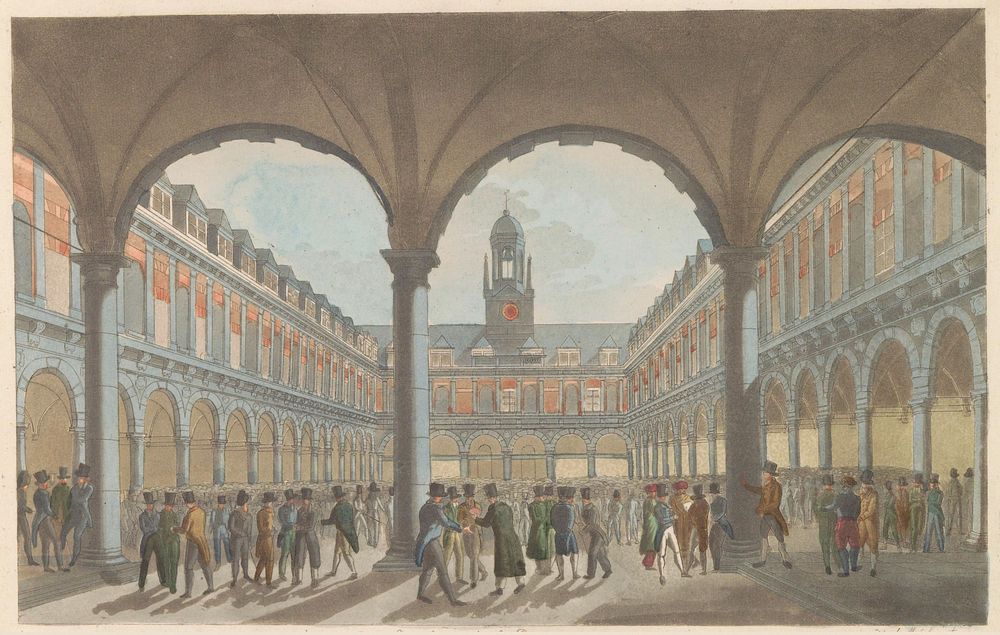 Beurs te Amsterdam, ca. 1825 (1824 - 1830) by Roelof van der Meulen and Evert Maaskamp