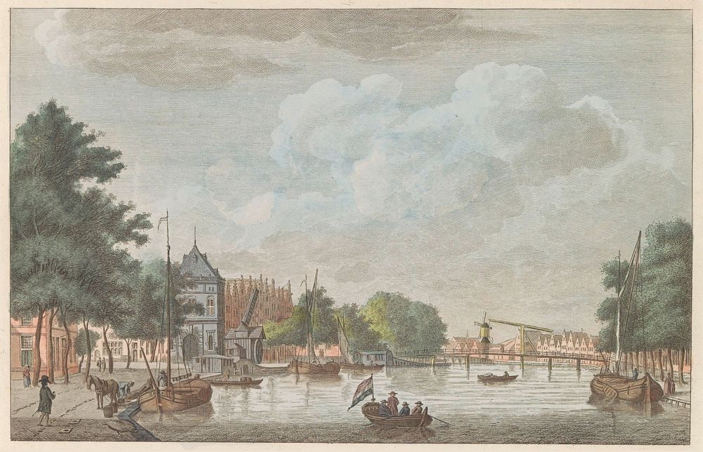 Spaarne te Haarlem, ca. 1790 (1824 - 1825) by Carel Frederik Bendorp I, Jan Bulthuis and Evert Maaskamp
