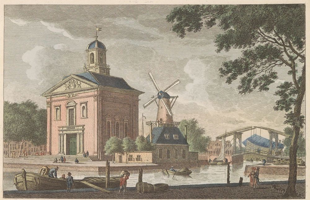Engelse kerk te Rotterdam, ca. 1790 (1824 - 1825) by Carel Frederik Bendorp I, Jan Bulthuis and Evert Maaskamp