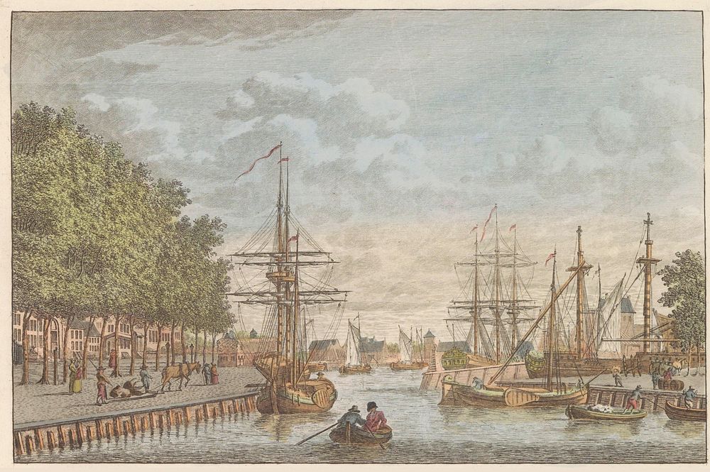 Haven van Middelburg, ca. 1790 (1824 - 1825) by Carel Frederik Bendorp I, Jan Bulthuis and Evert Maaskamp