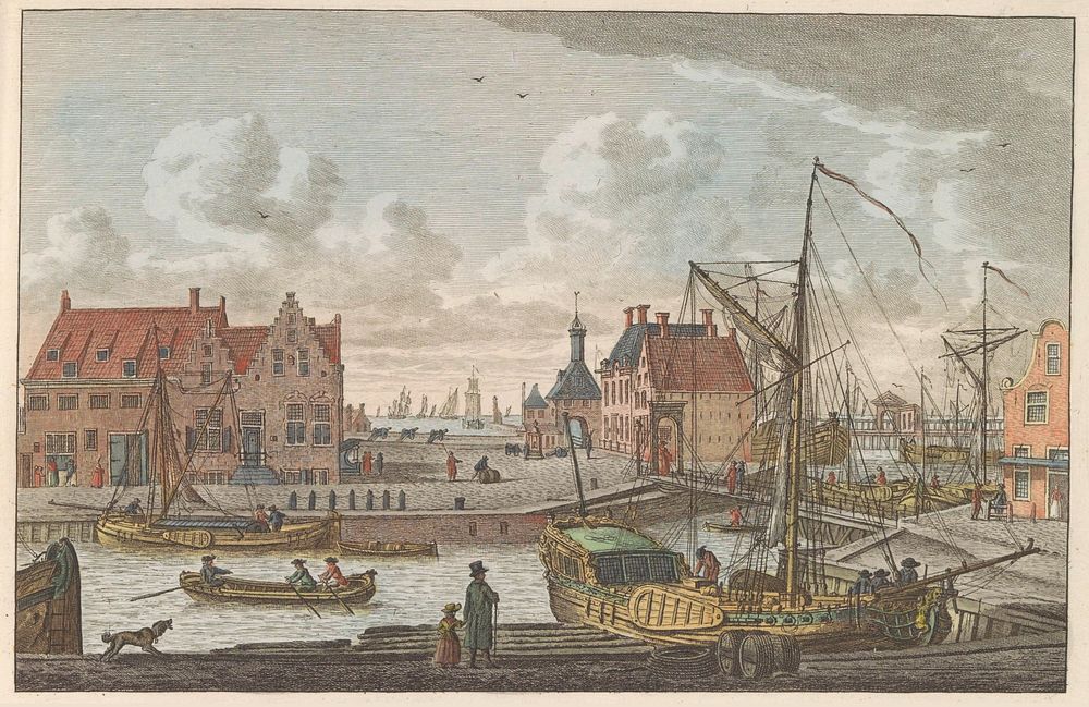 Havenpoort van Harlingen, ca. 1790 (1824 - 1825) by Carel Frederik Bendorp I, Jan Bulthuis and Evert Maaskamp