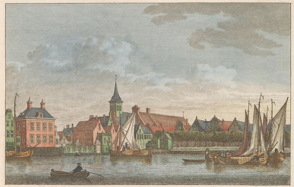Oostzijde van Zaandam, ca. 1790 (1824 - 1825) by Carel Frederik Bendorp I, Jan Bulthuis and Evert Maaskamp
