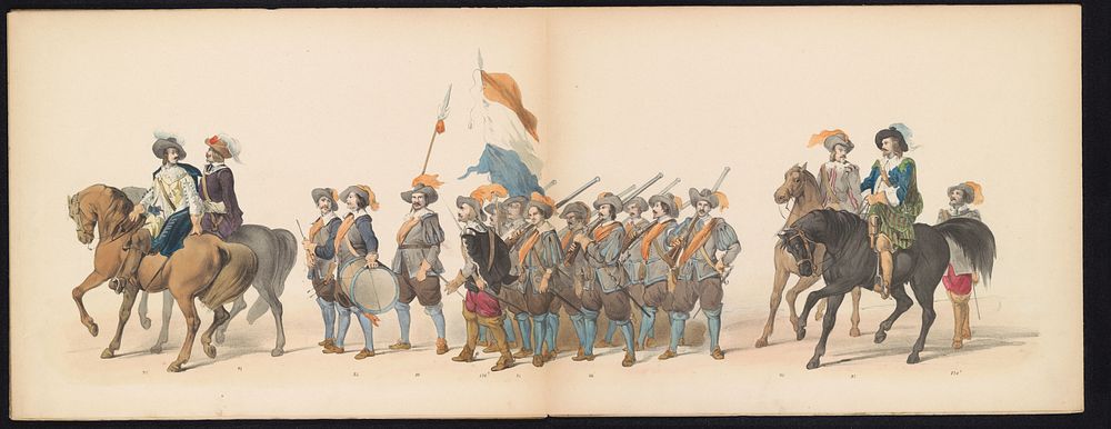 Maskerade van de Leidse studenten, 1850 (plaat 10) (1850) by Carel Christiaan Antony Last, Jan Karel Jacob de Jonge, P…